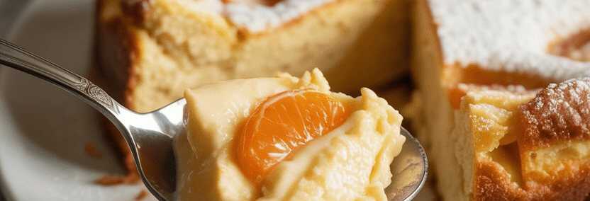 Quark Puddingkuchen mit 1 Dose Mandarinen – so sieht es fertig aus
