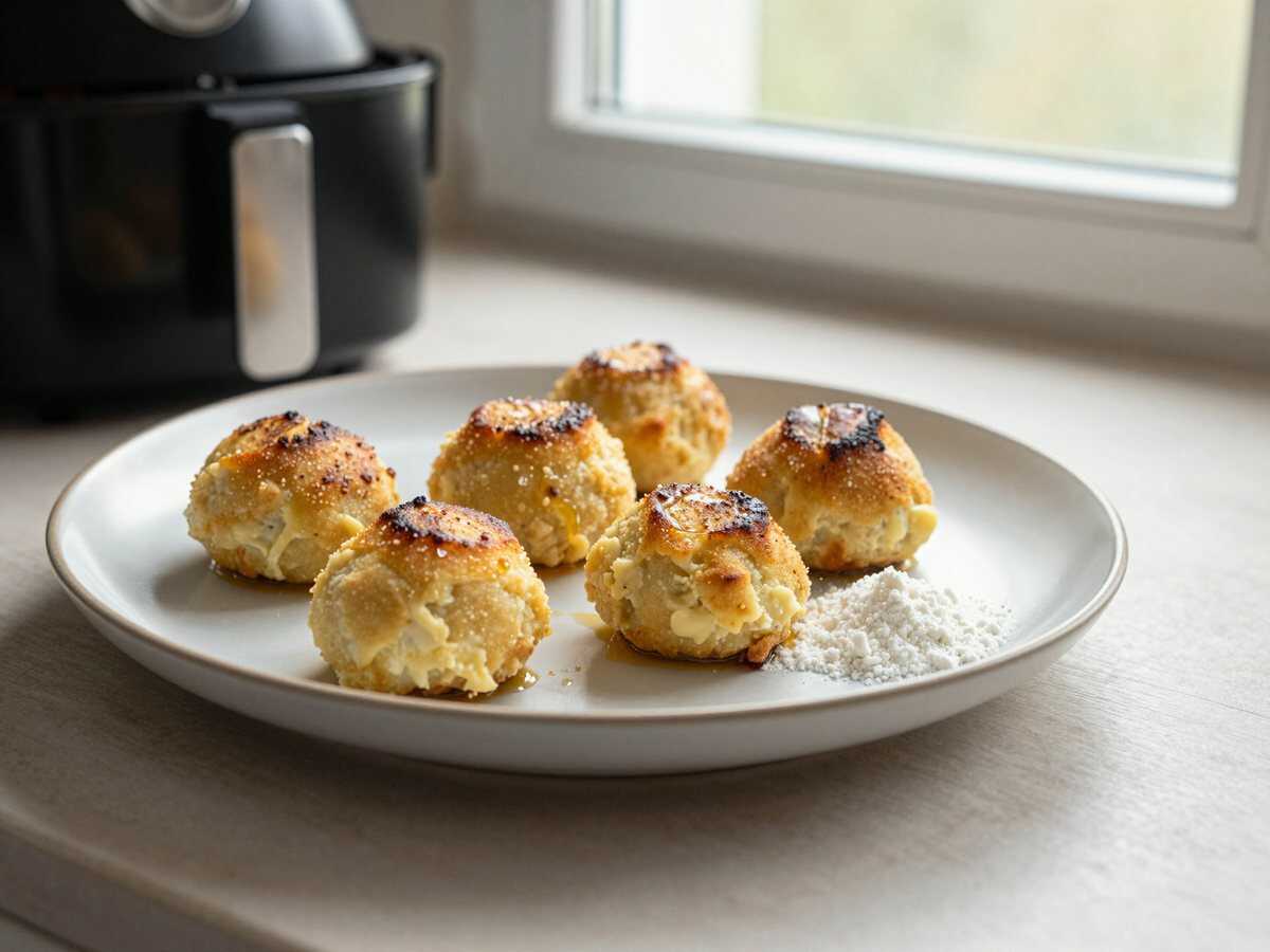 Quarkbällchen wie vom Bäcker aus dem Airfryer – in nur 15 Minuten auf dem Tisch – während der Zubereitung