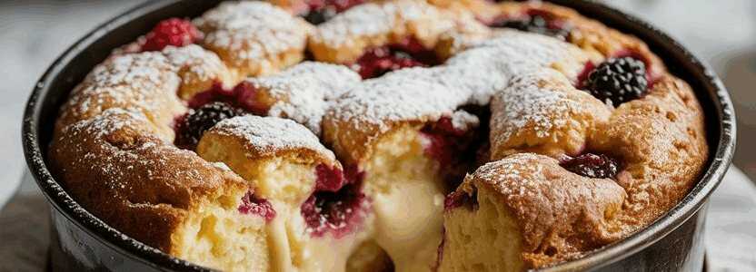 Quarkkuchen vom Blech mit gekochtem Vanillepudding und Zitrone