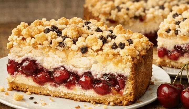 Quark-Streuselkuchen mit unwiderstehlicher Vanille-Kirsch-Füllung: Dein neues Lieblingsrezept!