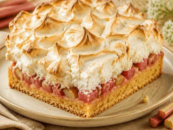 Raffiniertes Rezept: Himmlischer Rhabarber-Baiser-Kuchen, den du unbedingt probieren musst!