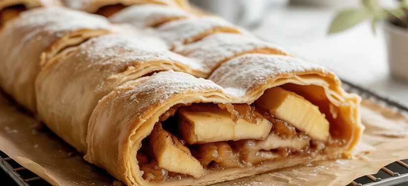 Reibe einfach 3 Äpfel mit Blätterteig und das Dessert ist in 10 Minuten fertig