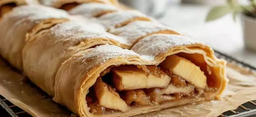 Reibe einfach 3 Äpfel mit Blätterteig und das Dessert ist in 10 Minuten fertig