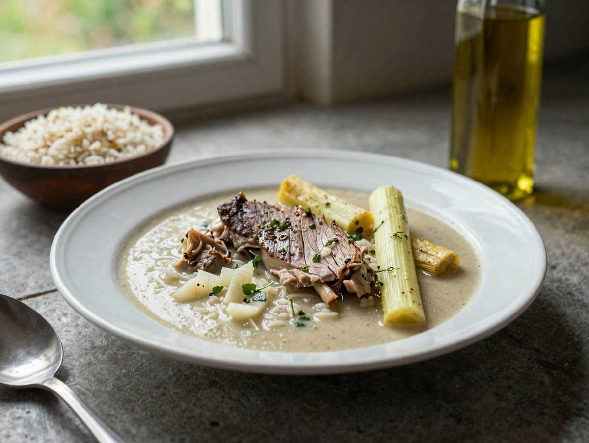 Rezept für Cremige Hühnersuppe mit Wildreis, perfekt für gemütliche Abende – während der Zubereitung
