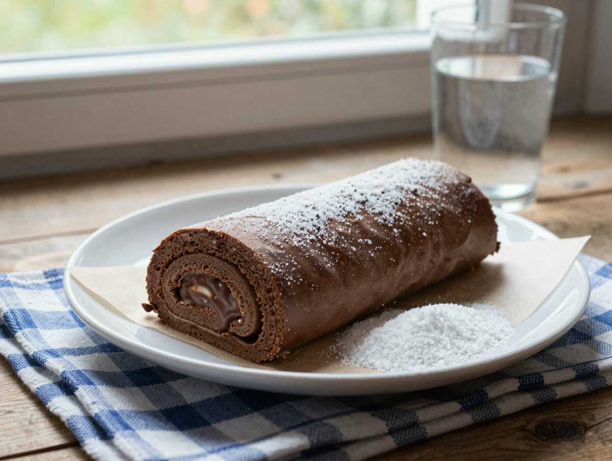 Rezept für eine unwiderstehliche Schokoladen-Biskuitrolle, die du probieren musst! – während der Zubereitung