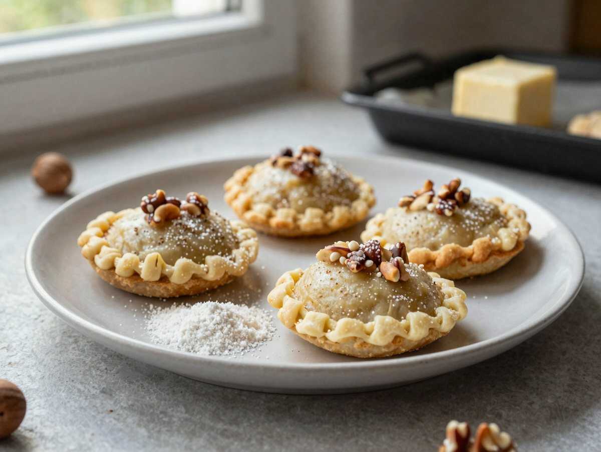 Rezept für unwiderstehlich köstliche Nussplätzchen – während der Zubereitung