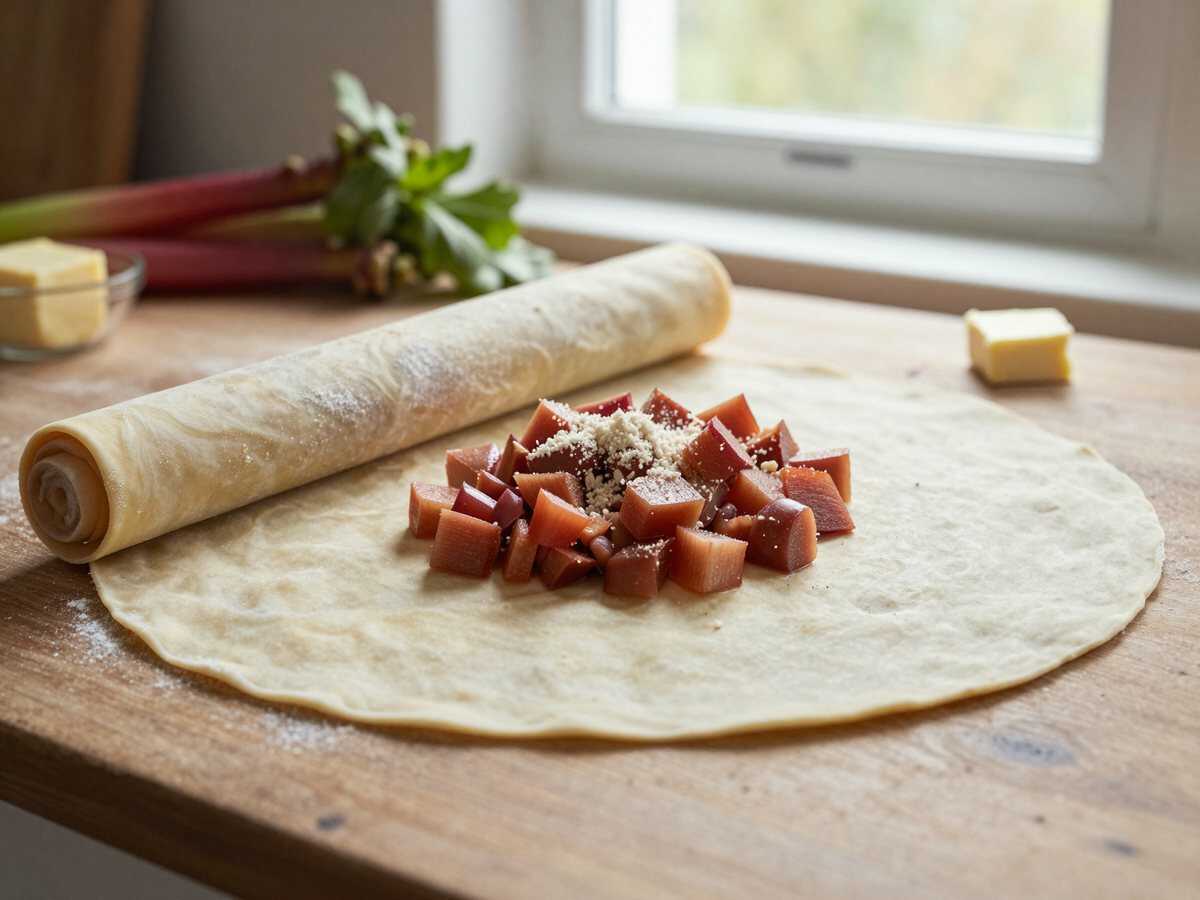 Rhabarbertraum: Verführerisches Pudding-Kuchen-Rezept zum Ausprobieren! – während der Zubereitung