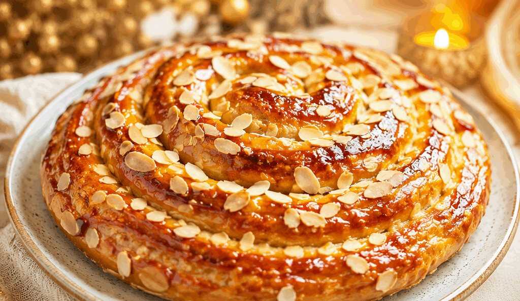 Riesige Mandelgebäck-Schnecke, ein absoluter Leckerbissen!
