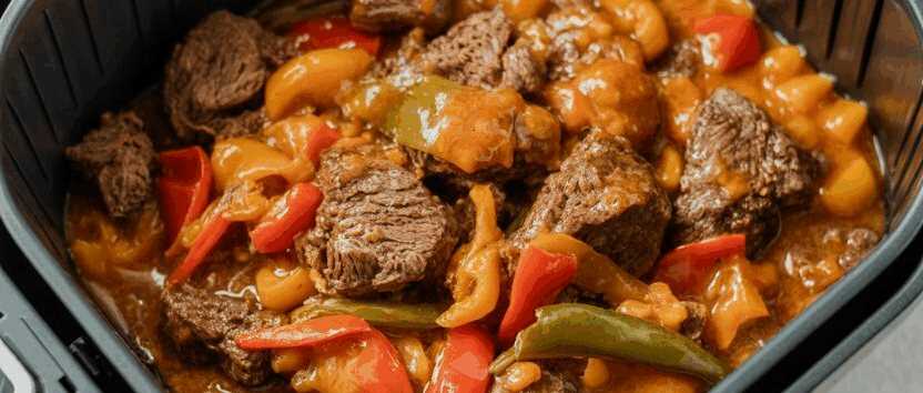 Rinderhack mit Paprika als Airfryer Pfannengericht