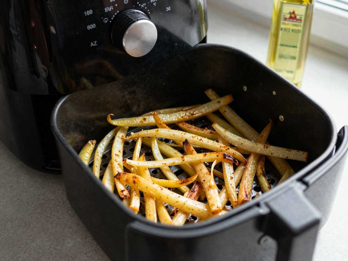 Röstzwiebeln selbst gemacht im Airfryer – Omas Küche im Schnelldurchlauf – während der Zubereitung