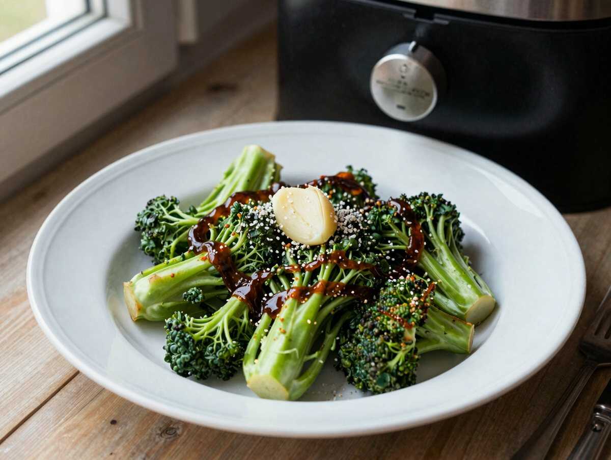 Rosenkohl mit Balsamico aus dem Airfryer – während der Zubereitung