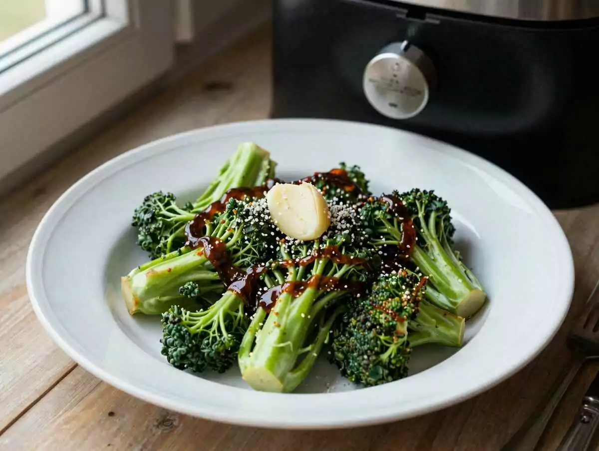 Rosenkohl mit Balsamico aus dem Airfryer – während der Zubereitung