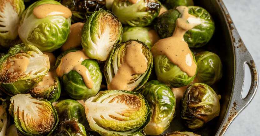 Rosenkohl mit Senf-Dressing aus dem Airfryer