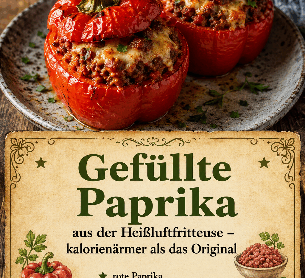 Gefüllte Paprika aus der Heißluftfritteuse – kalorienärmer als das Original