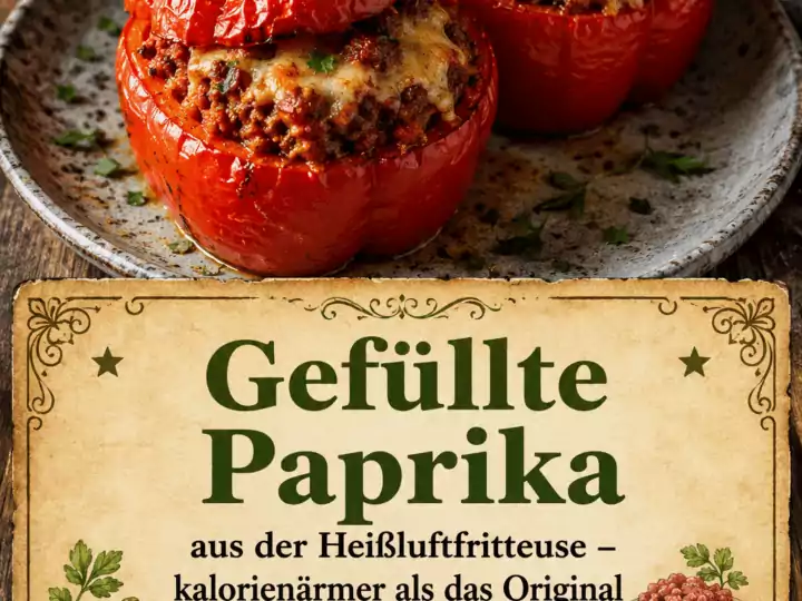 Gefüllte Paprika aus der Heißluftfritteuse – kalorienärmer als das Original