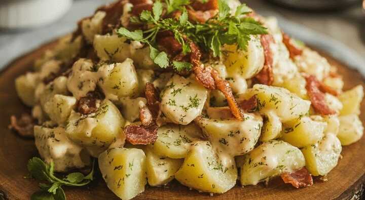Rustikaler Kartoffelsalat für Schlachtplatte
