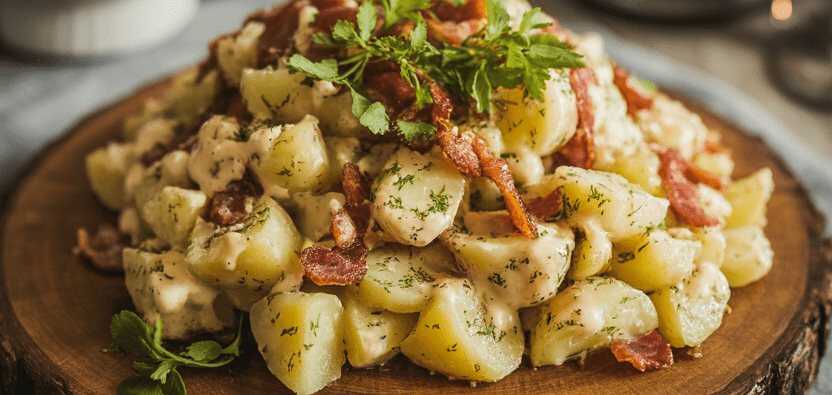 Rustikaler Kartoffelsalat für Schlachtplatte
