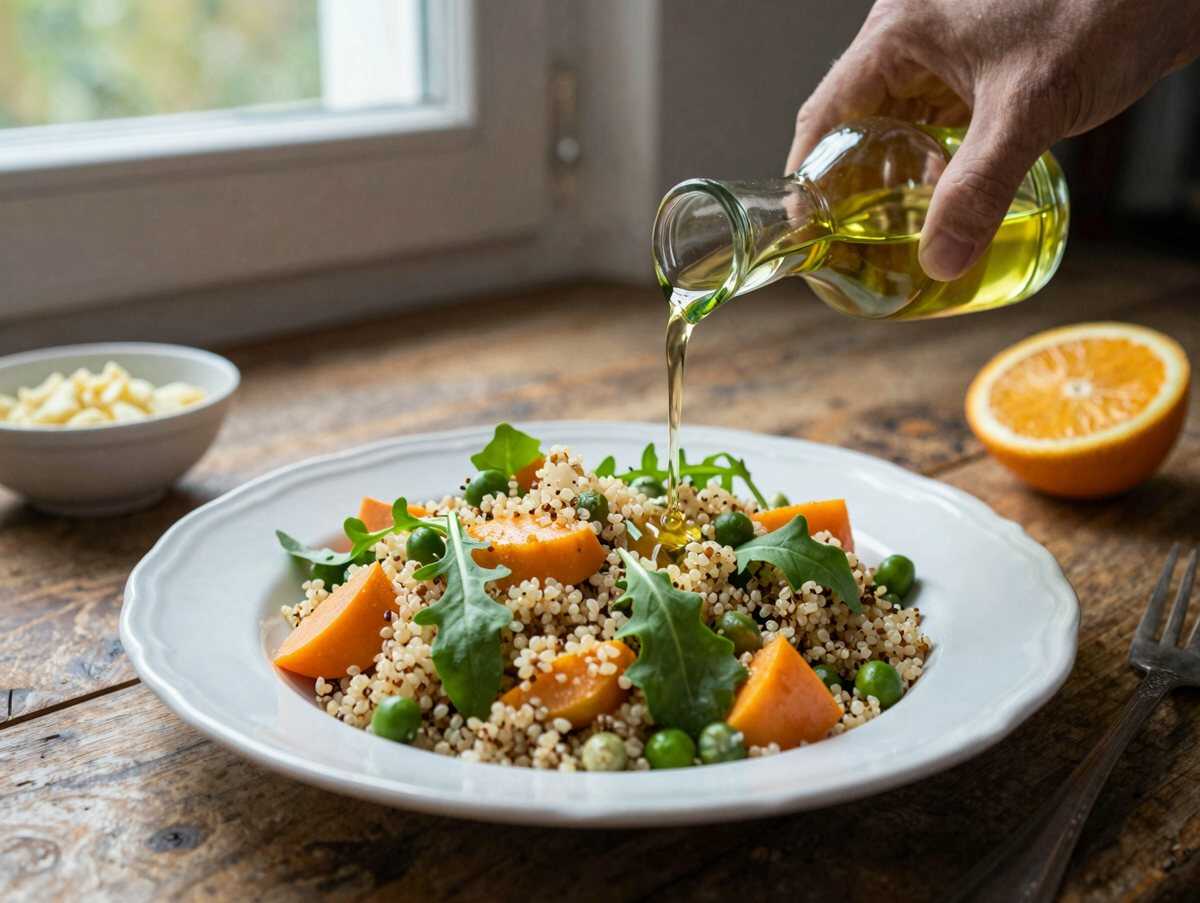 Sättigender Salat als leichtes Hauptgericht – während der Zubereitung
