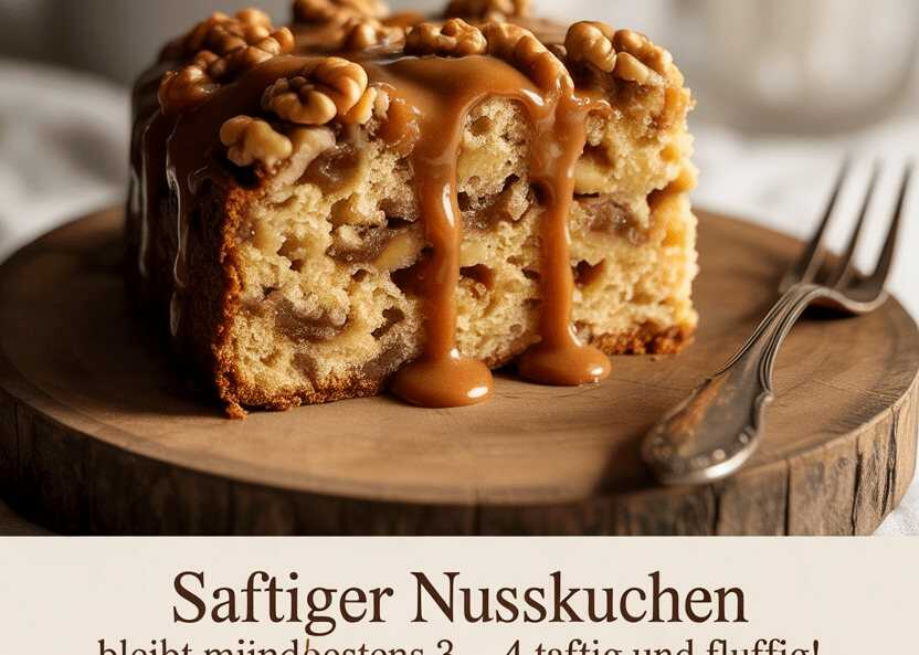 Nusskuchen bleibt mindestens 3 – 4 Tage saftig und fluffig