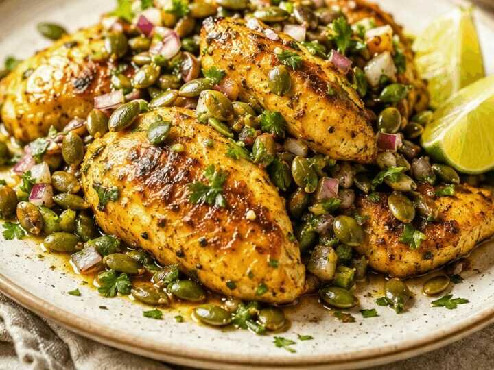 Saftiges Kurkuma-Limetten-Hähnchen mit Kürbiskern-Salsa: Ein Rezept, das Sie probieren müssen!