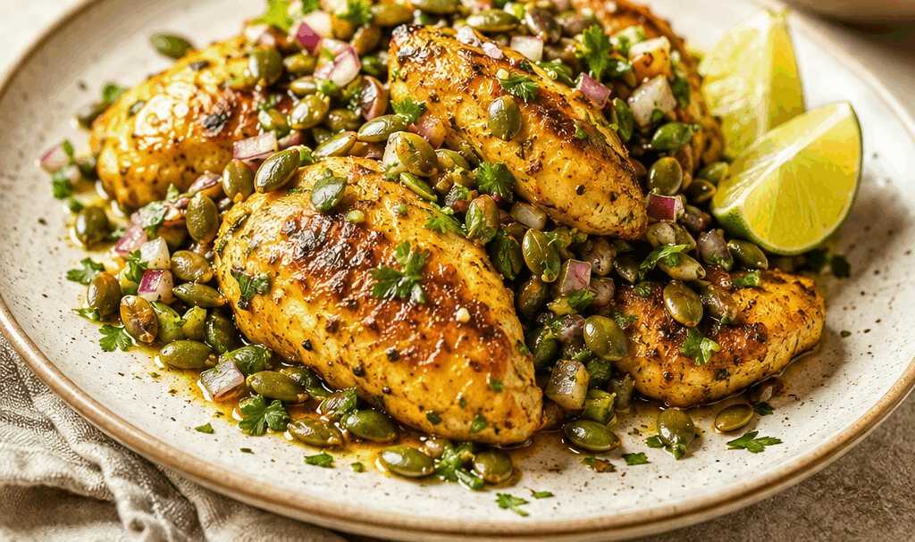 Saftiges Kurkuma-Limetten-Hähnchen mit Kürbiskern-Salsa: Ein Rezept, das Sie probieren müssen!
