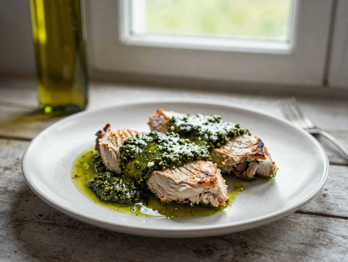 Sahniges Pesto-Hähnchen, das Dein Abendessen auf ein neues Level hebt! – während der Zubereitung