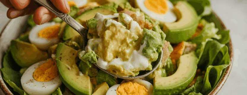 Salat mit Avocado und Ei