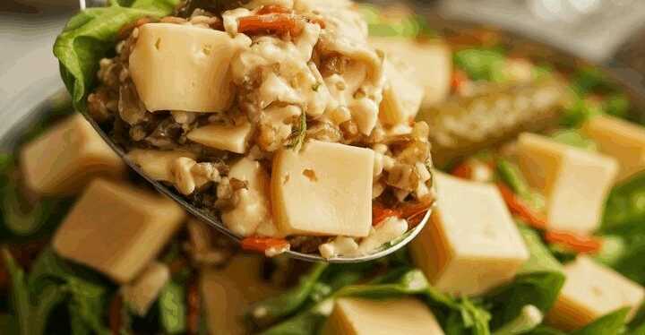 Salat mit Emmentaler und Essiggurken