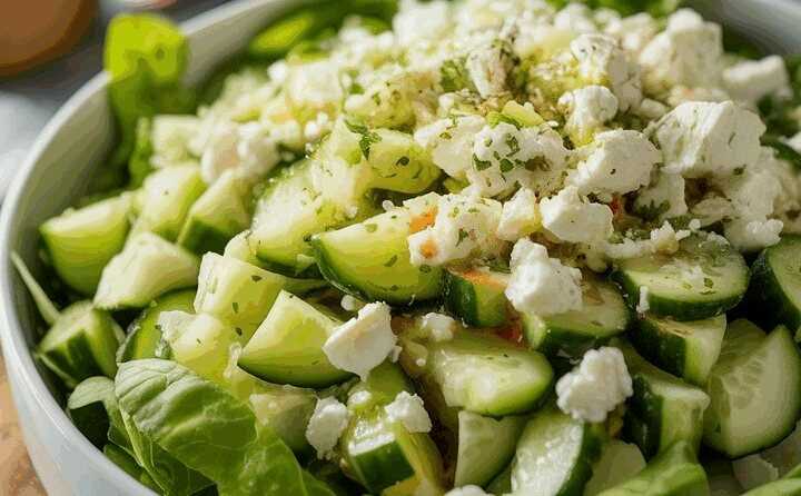 Salat mit Feta und Gurken