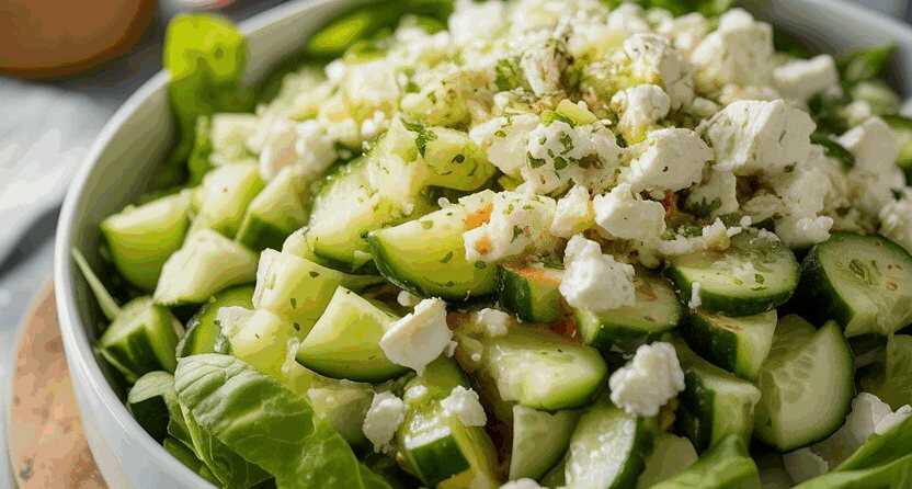 Salat mit Feta und Gurken