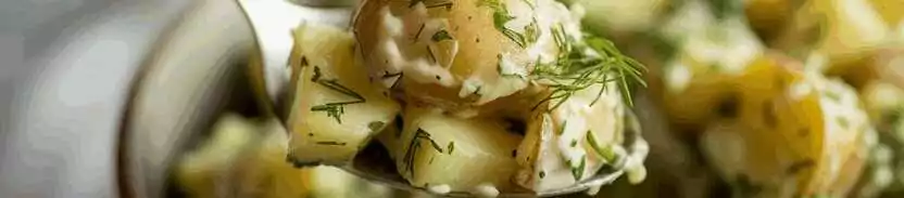 Salat mit gekochten Kartoffeln und Kräutern – so sieht es fertig aus