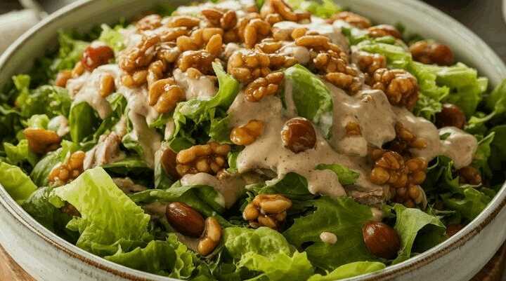 Salat mit gerösteten Nüssen