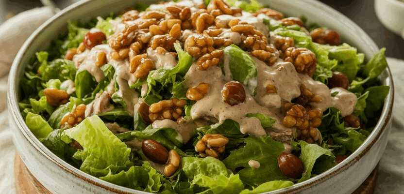 Salat mit gerösteten Nüssen