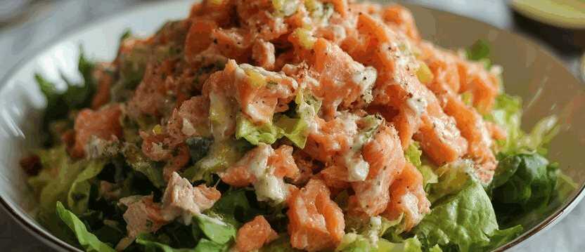 Salat mit Lachs und Zitronendressing