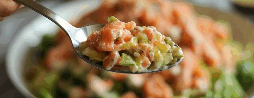 Salat mit Lachs und Zitronendressing – so sieht es fertig aus