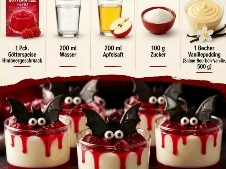 Schauriges Dracula-Pudding-Rezept für die ultimative Halloween-Kinderparty!