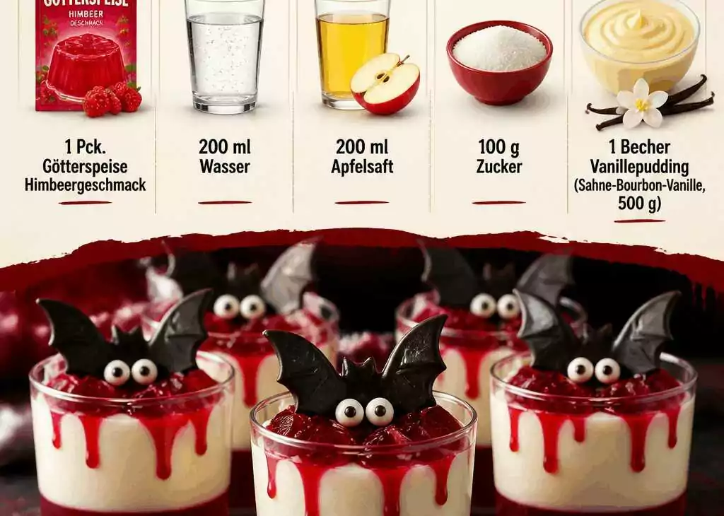 Schauriges Dracula-Pudding-Rezept für die ultimative Halloween-Kinderparty!