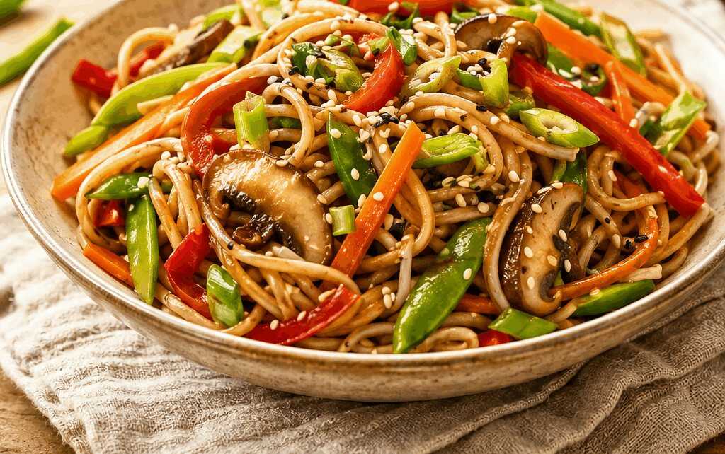 Schnelle & Bunte Gemüse-Lo Mein: Gesunder Genuss in nur 20 Minuten!