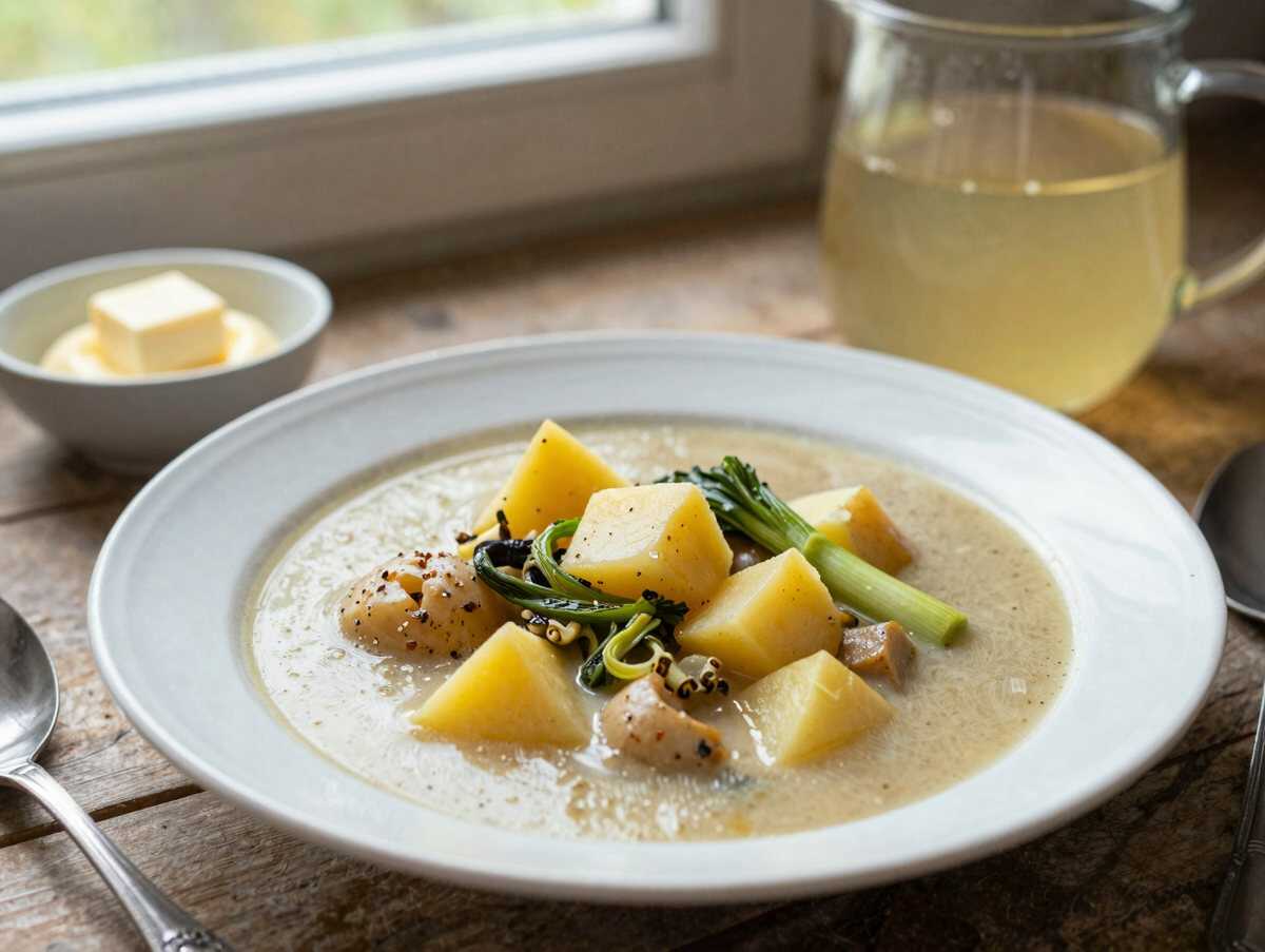 Schnelle Kartoffelsuppe aus 5 Zutaten – in 20 Minuten auf dem Tisch – während der Zubereitung