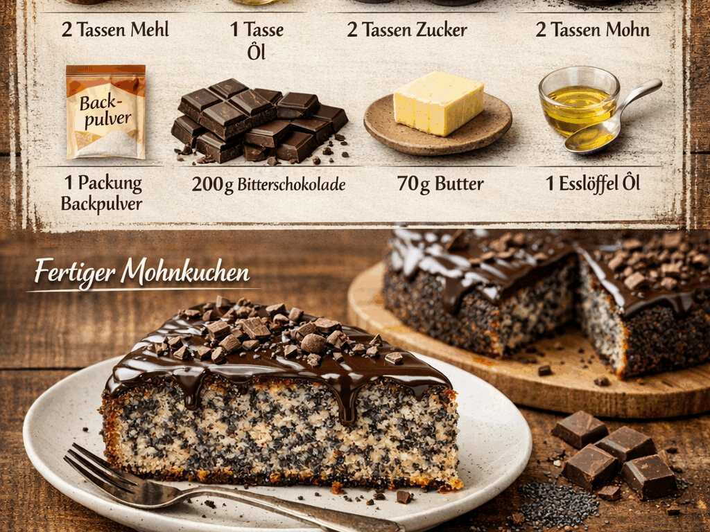 Mohnkuchen in nur 10 Minuten zubereitet