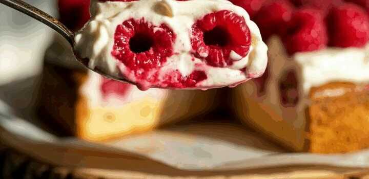 Schneller Kuchen ohne backen mit 250 g Himbeeren