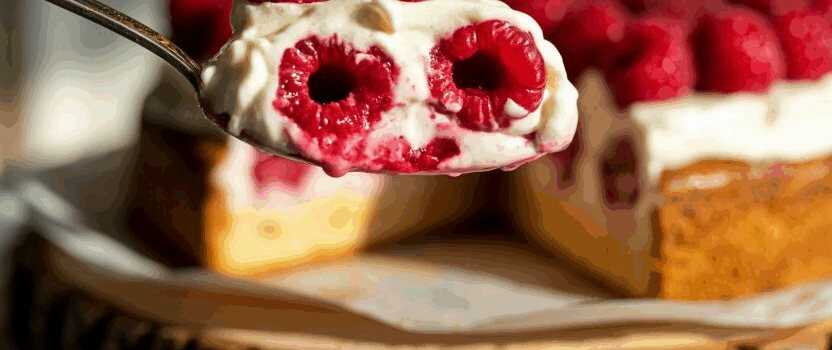 Schneller Kuchen ohne backen mit 250 g Himbeeren