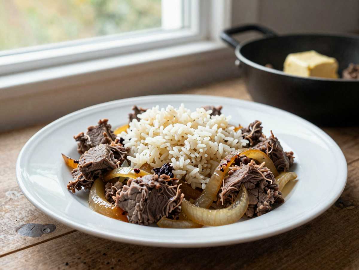 Schnelles Rindfleisch-Pfeffer-Reis-Rezept: Entdecken Sie die Köstlichkeiten von Pepper Lunch! – während der Zubereitung