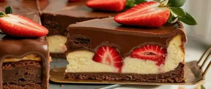 Schoko Erdbeer Käsekuchen mit cremiger Füllung