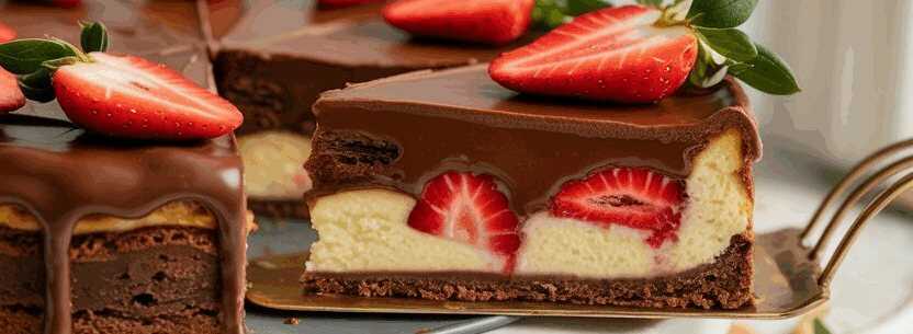 Schoko Erdbeer Käsekuchen mit cremiger Füllung