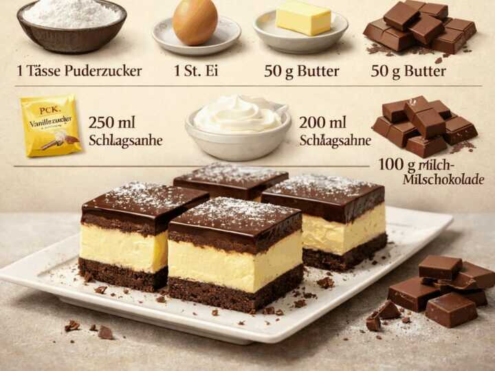 Schokoladentraum vom Blech: Einfaches Rezept für unwiderstehliche Cremeschnitten