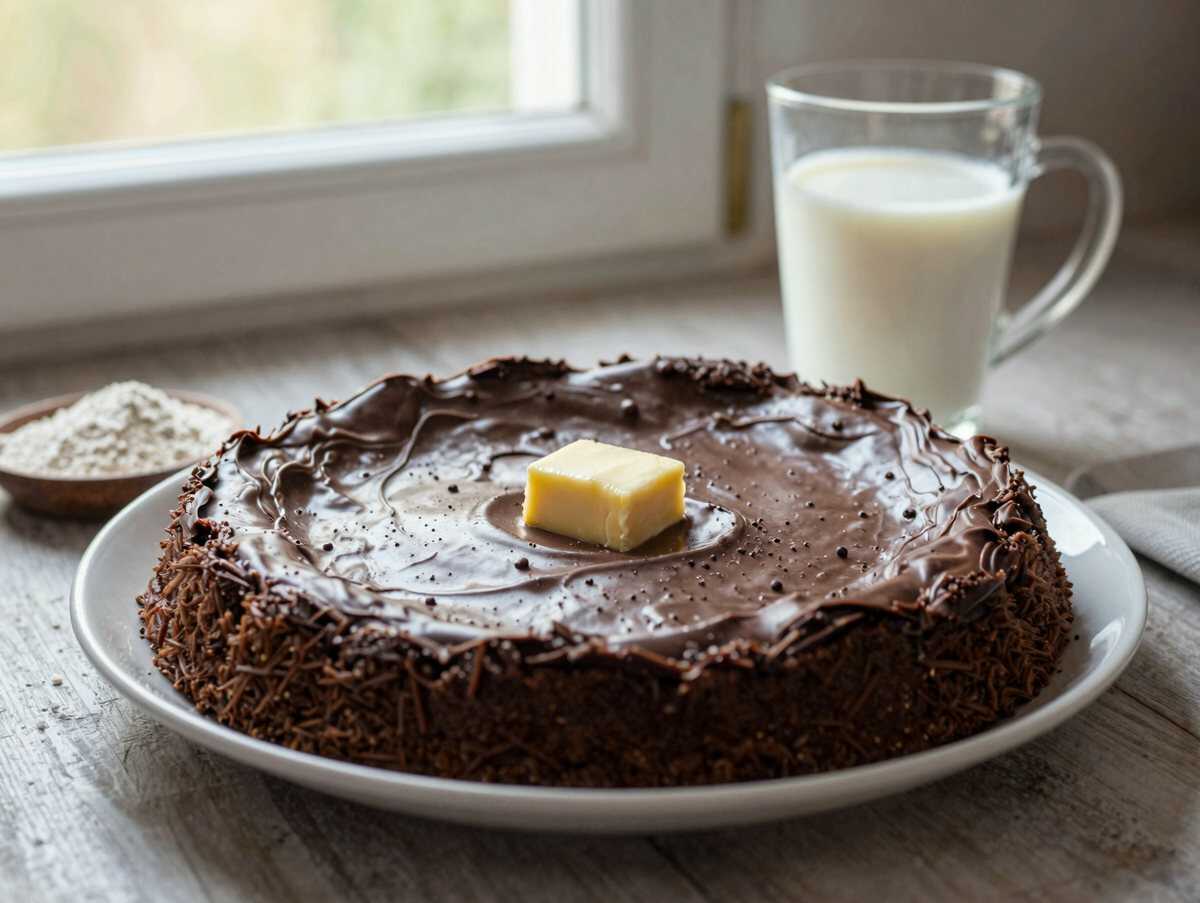 Schokoladiger Blechkuchen: Einfaches Pudding-Rezept, das begeistert! – während der Zubereitung