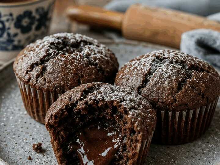 Schoko-Muffins mit flüssigem Kern aus dem Airfryer, wie bei Oma, nur schneller