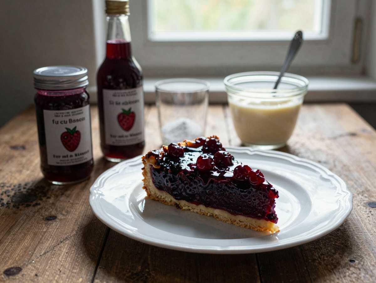 Schwarzwälder Kirschtorte mit 2 Gläser Sauerkirschen vom Blech – während der Zubereitung