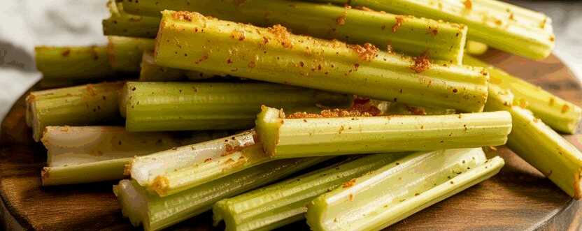 Sellerie-Sticks knusprig aus der Heißluftfritteuse – so sieht es fertig aus